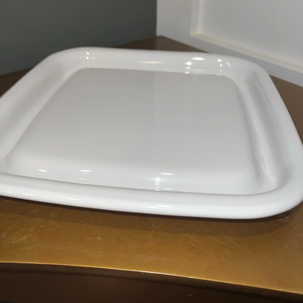 Corning Ware MW-2 Microwave Browner Grill White Square Browning Plate 10.5 Inch